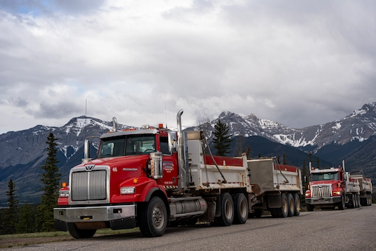 gravel trucks in Brule, AB